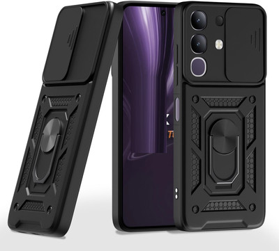 Kypo Back Cover for vivo T4x 5G(Black, Slider, Pack of: 1)