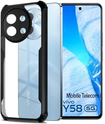 S-Softline Back Cover for Vivo Y58 5G, shock-absorbent/scratch resistant(Black)
