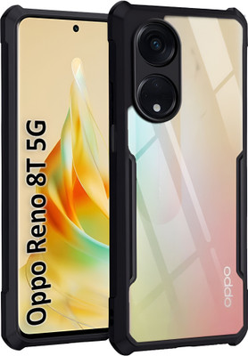 AIZLO Back Cover for OPPO Reno8T 5G(Black, Camera Bump Protector, Pack of: 1)
