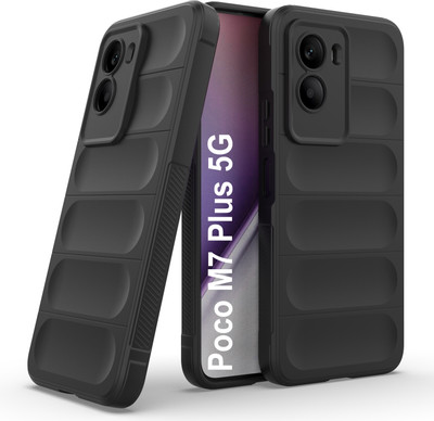 GLOBAL NOMAD Back Cover for Poco M7 Plus 5G(Black, 3D Case, Silicon, Pack of: 1)