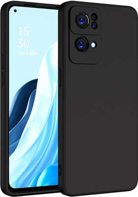 S-Softline Back Cover for Oppo Reno 7 Pro 5G, Premium Silicon Candy case(Black, Silicon, Pack of: 1)