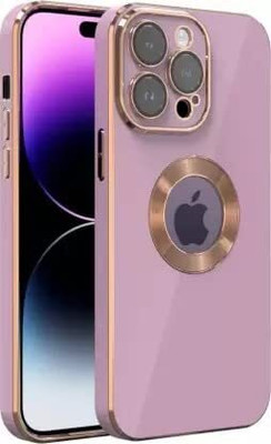 mobies Back Cover for Apple iPhone 14 Pro(Purple, Gold, Camera Bump Protector, Silicon)