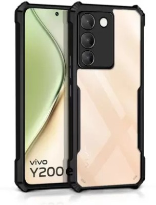 Mobile Case Cover Bumper Case for Vivo Y200e 5G(Transparent, Black, Shock Proof, Silicon, Pack of: 1)