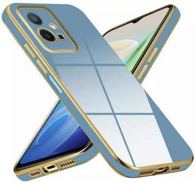 NICPIC Back Cover for Vivo T1 5G(Blue, Gold, Camera Bump Protector, Silicon, Pack of: 1)