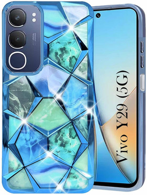Rwm Back Cover for Vivo Y29 5G / Y19s 4G Diamond Print Case(Blue, Camera Bump Protector, Pack of: 1)