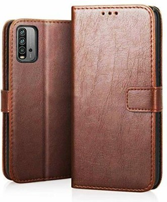 Takshiv Deal Flip Cover for Xiaomi Mi Redmi 9 Power Poco M3(Brown, Dual Protection, Pack of: 1)