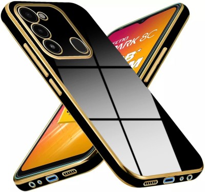 KARAS Back Cover for Tecno Spark Go 2022 |View Electroplated Chrome 6D Case Soft TPU(Black, Dual Protection, Silicon, Pack of: 1)