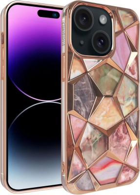FIXTOTEL Back Cover for Apple iPhone 14 Plus, Apple iPhone 15 Plus, iPhone 14 Plus, iPhone 15 Plus, Marble Diamond Cut(Gold, Transparent, Multicolor, 3D Case, Pack of: 1)