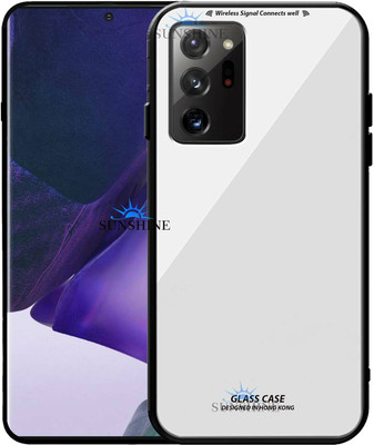 SUNSHINE Back Cover for SAMSUNG NOTE-20 ULTRA (5G), Luxurious 9H Toughened Glass Back Case Shockproof TPU Bumper(White, Dual Protection, Pack of: 1)