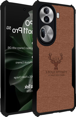 Qyist Back Cover for Oppo Reno 11 Pro 5G |Vegan PU Leather |Deer Case| Camera Lens Protection(Brown, Shock Proof, Pack of: 1)