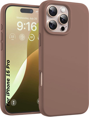 VONZEE Back Cover for Apple iPhone 16 Pro(Brown, Shock Proof, Silicon, Pack of: 1)