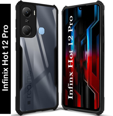 ADITI Designs Back Cover for Infinix Hot 12 Pro(Black, Camera Bump Protector, Pack of: 1)