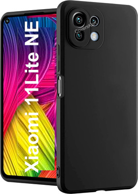 Coverskart Liquid Silicone Back Cover for Xiaomi 11Lite NE 5G, Silky-Soft Touch Full Body Protection Shockproof Case(Black, Camera Bump Protector, Silicon, Pack of: 1)