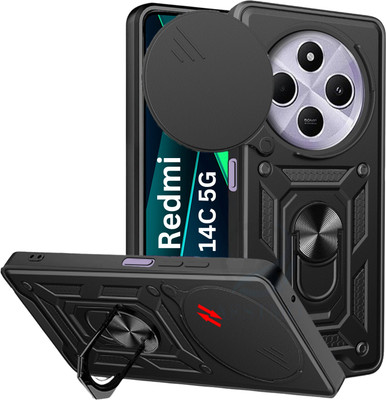 KWINE CASE Back Cover for Mi Redmi 14C 5G(Black, Rugged Armor, Pack of: 1)