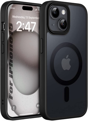 Flipkart SmartBuy Back Cover for iPhone 15(Black, Magsafe)