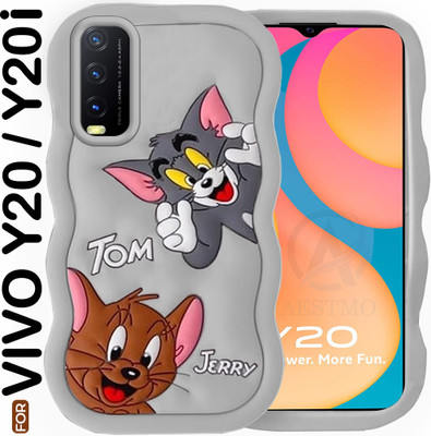 AESTMO Back Cover for Vivo Y20 / Y20i(Grey, 3D Case, Silicon)
