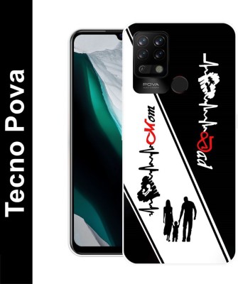 Retroart Back Cover for Tecno POVA(Black, White, Silicon, Pack of: 1)