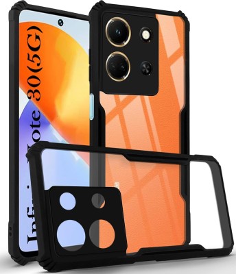 Mobile Case Cover Back Cover for Infinix Note 30 5G(Black, Transparent, Shock Proof, Pack of: 1)