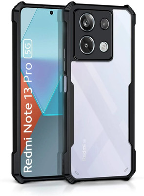 WOW Imagine Back Cover for Redmi Note 13 Pro 5G | Poco X6 5G 360 Degree Camera Protection | Transparent Hybrid(Black, Camera Bump Protector, Pack of: 1)