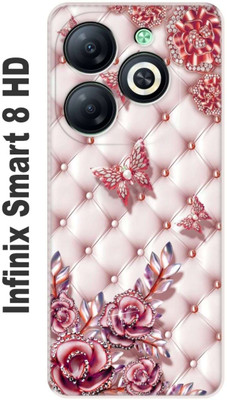 Vojica Back Cover for Infinix Smart 8 HD, X6525 Pink Pattern Back Cover(Multicolor, Flexible, Silicon, Pack of: 1)