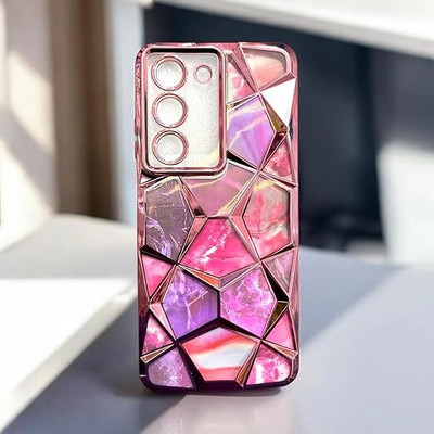 Doyen Creations Back Cover for Realme 14x Glitter Sparkle and Detachable Print Case(Pink, Electroplated)