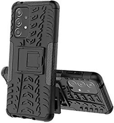 COVERLINE Back Cover for Samsung Galaxy A73 5G Armor Shock Proof With Kick Stand Wheel Pattern Case(Black, Shock Proof, Pack of: 1)