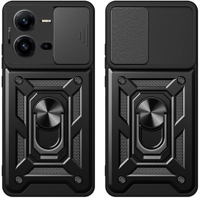 Firstchoice Bumper Case for Vivo V25 (5G)(Black, Ring Case, Pack of: 1)