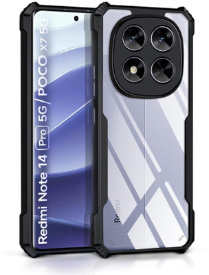 Aleppo Back Cover for Mi Redmi Note 14 Pro 5G, Poco X7 5G(Transparent, Black, Dual Protection, Pack of: 1)