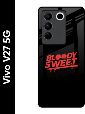 QRIOH Glass Back Cover for Vivo V27 5G(Black, Pack of: 1)