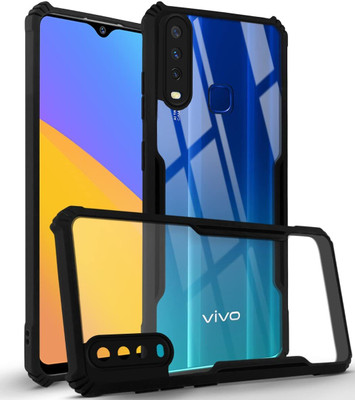 Coverage Back Cover for Vivo V1916 / U10 / Y17 / Y15 / Y12(Black, Rugged Armor, Pack of: 1)