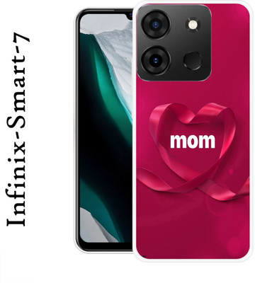 Yuphoria Back Cover for Infinix Smart 7(Pink, White, Silicon, Pack of: 1)