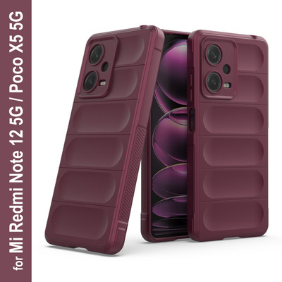 GLOBAL NOMAD Back Cover for Redmi Note 12 5G, Poco X5 5G(Maroon, Grip Case, Silicon, Pack of: 1)