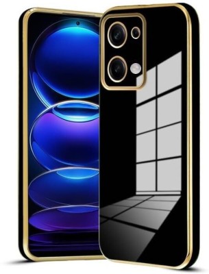 A3sprime Back Cover for REDMI Note 13 Pro 5G, |Soft TPU Golden Side Colored Case|(Black, Camera Bump Protector, Silicon, Pack of: 1)