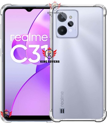 KING COVERS Back Cover for Clear Case Compatible For REALME-C31 Flexible Silicone Yellowing-Resistant Transparent(Transparent, Dual Protection, Silicon, Pack of: 1)