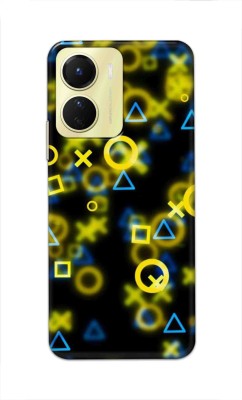 NDCOM Back Cover for Vivo Y16 Yellow Geometric Printed(Multicolor, Hard Case, Pack of: 1)