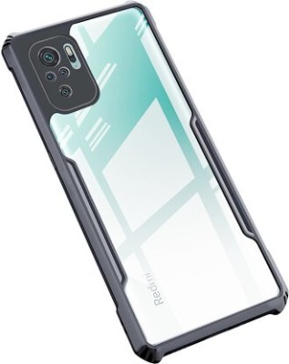 Phone Case Cover Back Cover for Mi Redmi Note 10, Transparent Hybrid Hard PC Back TPU Bumper(Black, Grip Case, Silicon, Pack of: 1)