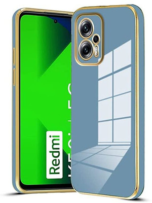 COVERHUB Back Cover for REDMI NOTE 11T PRO PLUS Back Cover | 6d chrome Gold | Raised Edges | Super Soft-Touch(Blue, Matte Finish, Silicon, Pack of: 1)