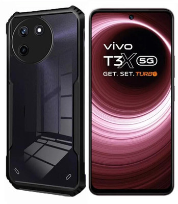 ISH COVER Front & Back Case for Vivo T3x 5G - mo94(Black, Hard Case, Silicon, Pack of: 1)