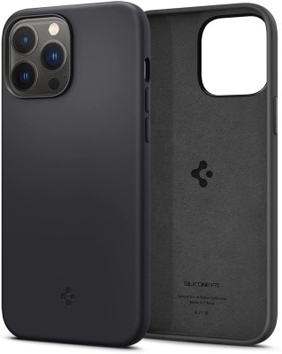 Spigen Sillicone Fit Back Cover for Apple iPhone 13 Pro Max(Black, Grip Case, Silicon, Pack of: 1)