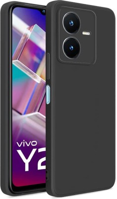 S-Line Back Cover for Vivo Y22, Premium Fiber texture 3D Plain Candy Case(Black, Pack of: 1)