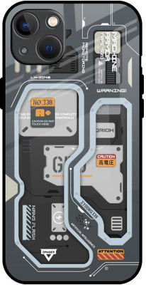 QRIOH Glass Back Cover for Apple iPhone 13 mini(Grey, Grip Case, Pack of: 1)
