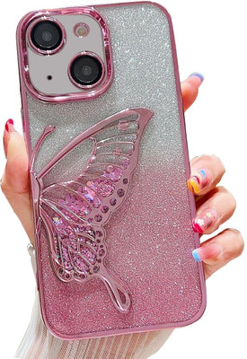 ZimniasO Back Cover for IPHON 13/14 BUTTER FLY(Pink, Grip Case, Pack of: 1)