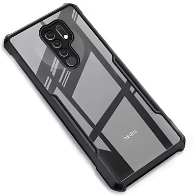 Monogamy Back Cover for Mi Redmi 9 Prime, POCO M2, POCO M2 Reloaded, Back cover(Black, Transparent, Silicon, Pack of: 1)