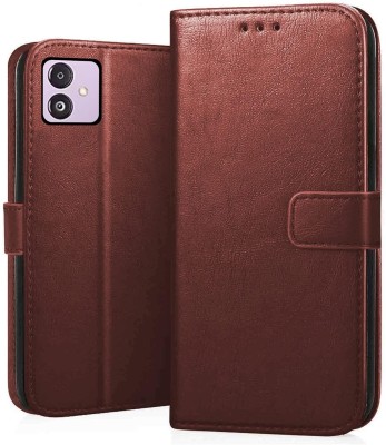 MOBILEMOSAIC Back Cover for Samsung Galaxy F14 (5G) Flip Cover | Leather Finish | Inside Pockets & Inbuilt Stand(Brown, Dual Protection, Pack of: 1)