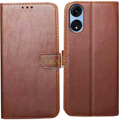 Trap Back Cover for Oppo A1 Pro(Brown, Cases with Holder, Pack of: 1)