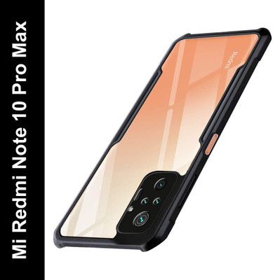 Mobile Back Cover Bumper Case for Mi Redmi Note 10 Pro(Black, Transparent, Camera Bump Protector, Silicon, Pack of: 1)