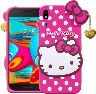 Wowcase Back Cover for Samsung Galaxy A2 Core, 3D Cute Doll, Soft Girl Back Cover with Pendant, Hello Kitty Case(Pink, 3D Case, Pack of: 1)
