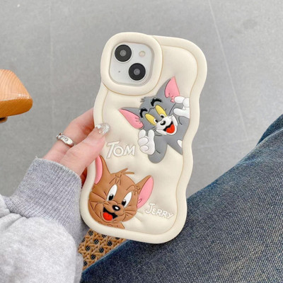 CASE CREATION Protective Case for OnePlus 12R Tom and Jerry 3D Cartoon Case(Beige, Pack of: 1)