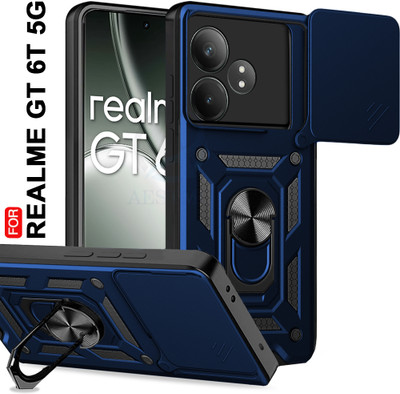 AESTMO Back Cover for Realme GT 6T 5G(Blue, Ring Case, Pack of: 1)