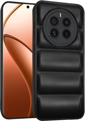 Qcase Back Cover for RealMe 12 Pro Plus 5G, RealMe 12 Pro+ 5G(Black, Puffer, Silicon, Pack of: 1)